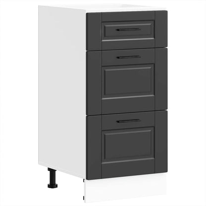 Mobiletto da cucina "Porto" nero in legno ingegnerizzato