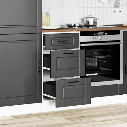 Mobiletto da cucina "Porto" nero in legno ingegnerizzato