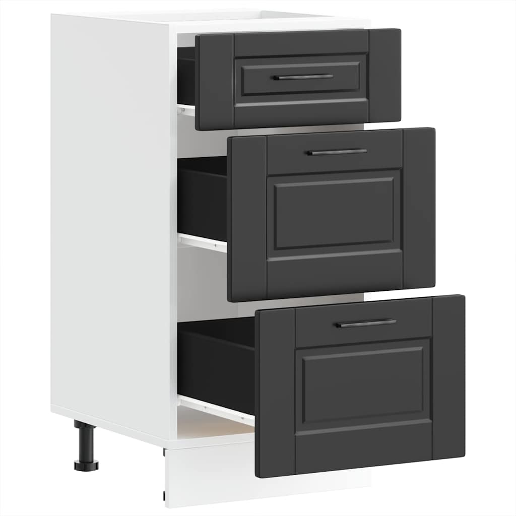 Mobiletto da cucina "Porto" nero in legno ingegnerizzato