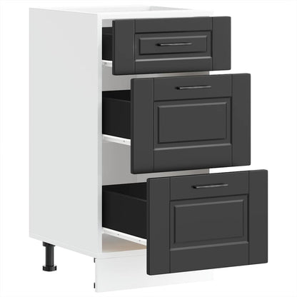 Mobiletto da cucina "Porto" nero in legno ingegnerizzato