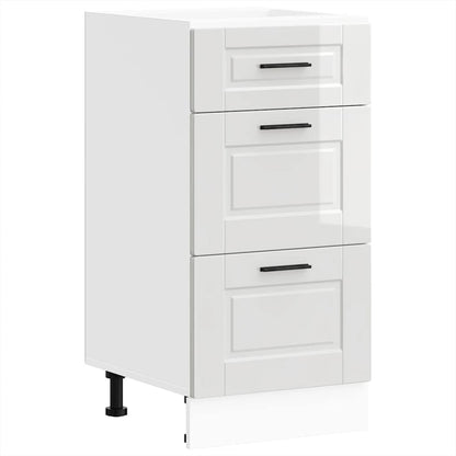 Mobiletto da cucina "Porto" Bianco lucido Legno Ingegnerizzato