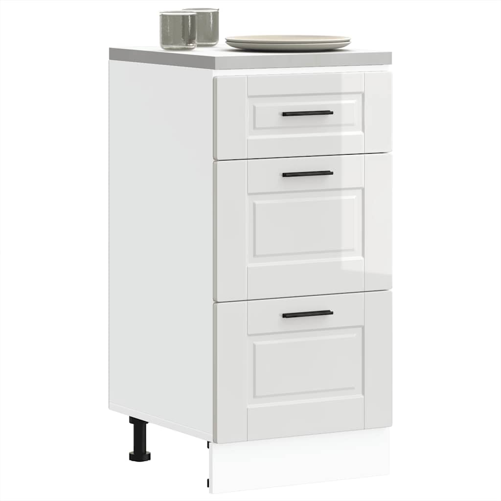 Mobiletto da cucina "Porto" Bianco lucido Legno Ingegnerizzato