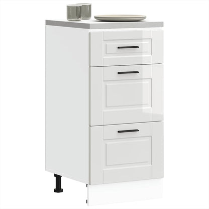 Mobiletto da cucina "Porto" Bianco lucido Legno Ingegnerizzato