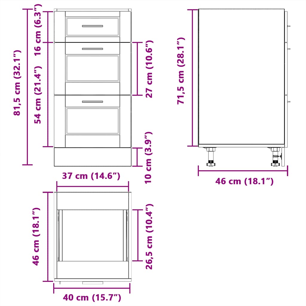 Base da Cucina Porto Rovere Sonoma in Legno Multistrato | homemem39