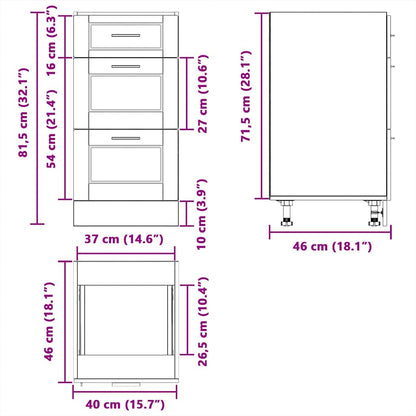 Base da Cucina Porto Rovere Marrone in Legno Multistrato | homemem39