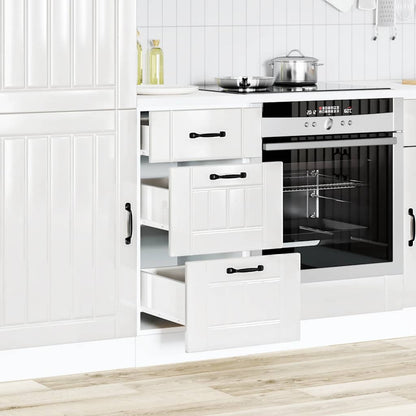 Mobiletto da cucina "Lucca" Bianco lucido in legno ingegnerizzato