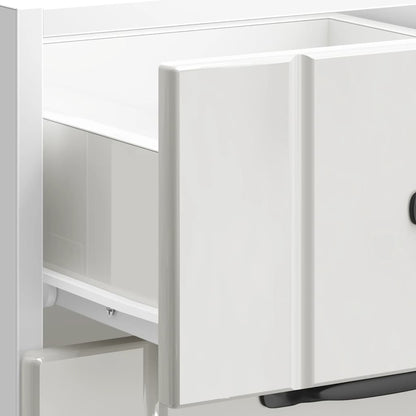 Mobiletto da cucina "Lucca" Bianco lucido Legno Ingegnerizzato