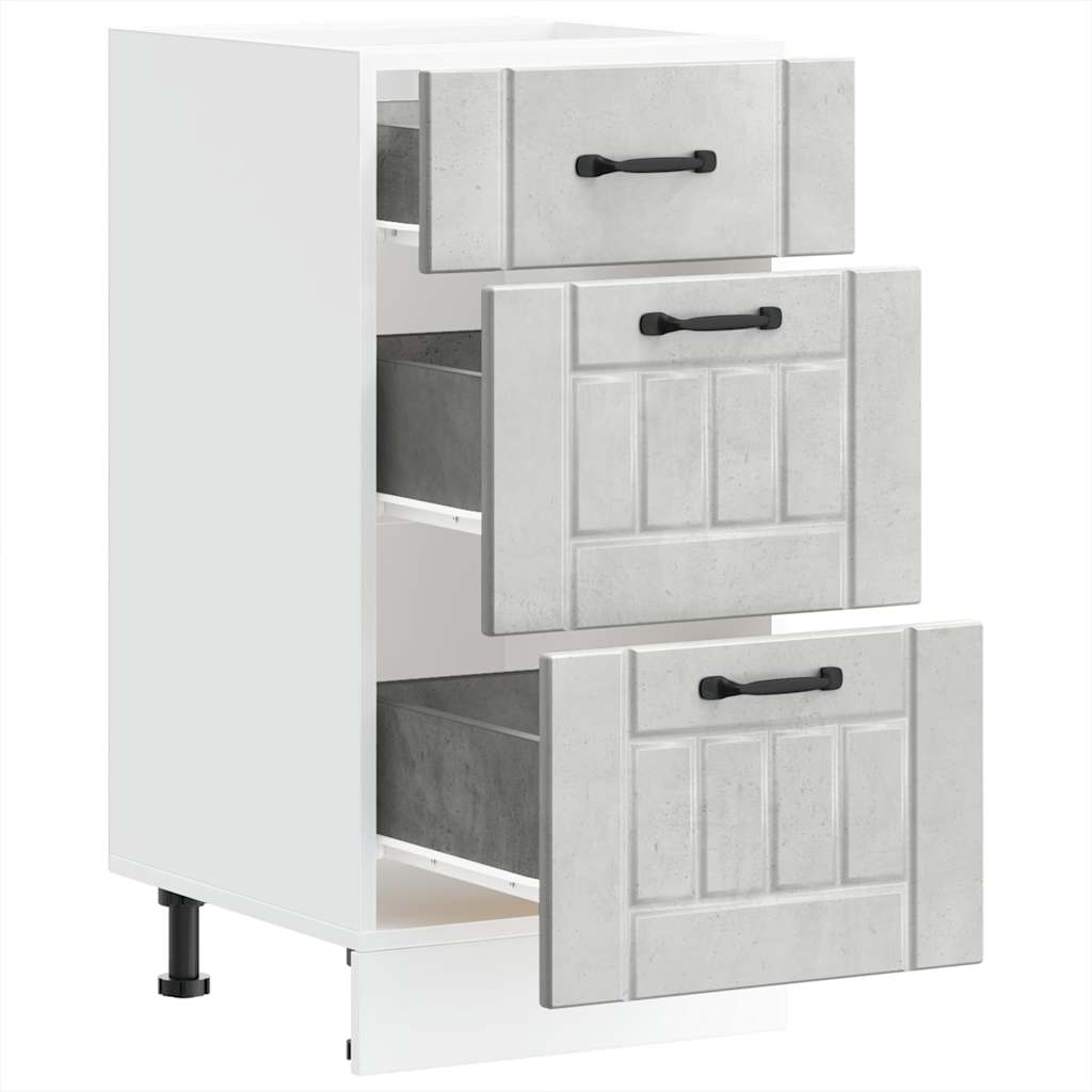 Base da Cucina Lucca Grigio Cemento in Legno Multistrato - homemem39