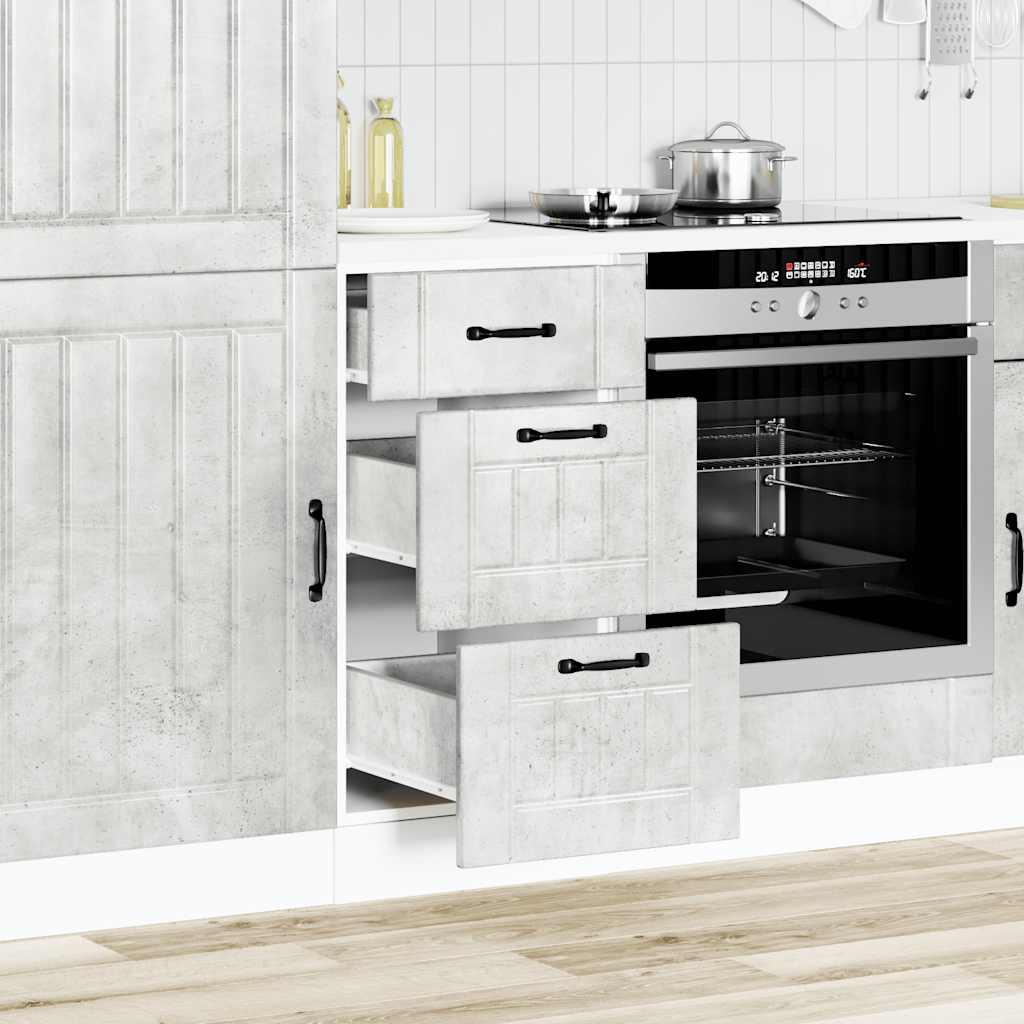 Base da Cucina Lucca Grigio Cemento in Legno Multistrato