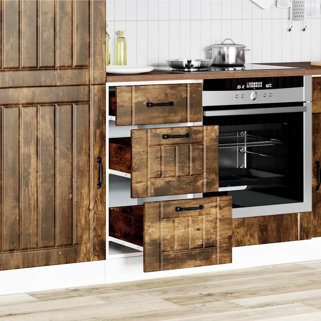 Base da Cucina Lucca Rovere Fumo in Legno Multistrato