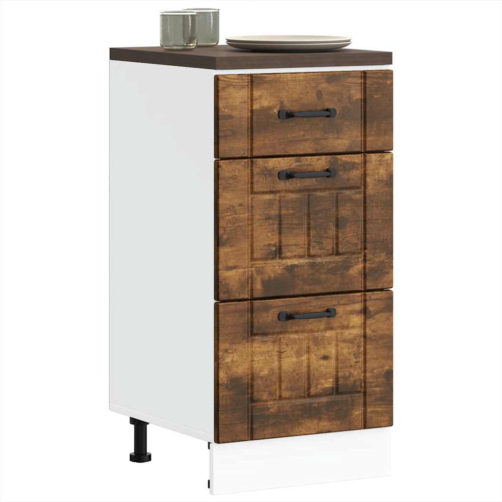 Base da Cucina Lucca Rovere Fumo in Legno Multistrato