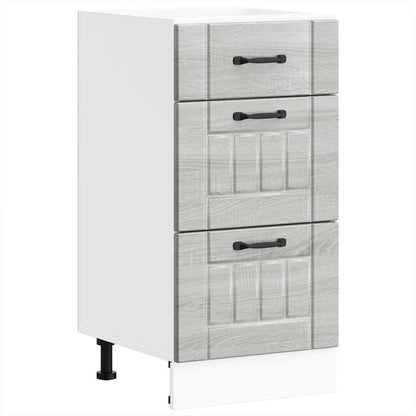 Base da Cucina Lucca Grigio Sonoma in Legno Multistrato | homemem39