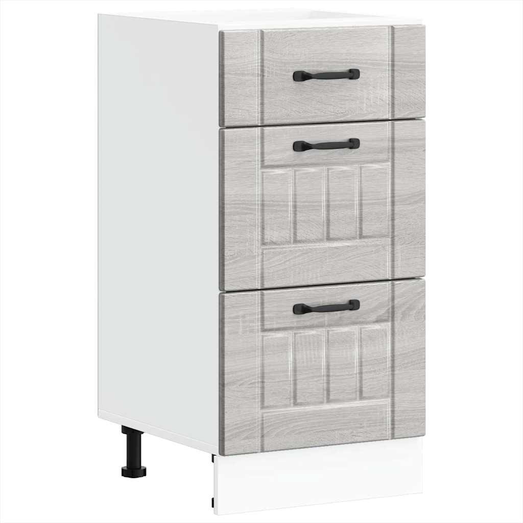 Base da Cucina Lucca Grigio Sonoma in Legno Multistrato - homemem39