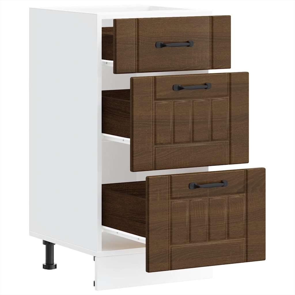 Base da Cucina Lucca Rovere Marrone in Legno Multistrato