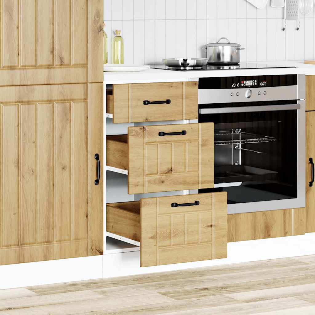 Base da Cucina Lucca Rovere Artigianale in Legno Multistrato