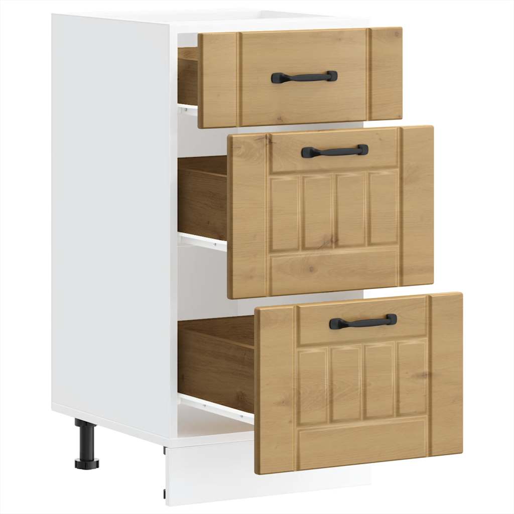 Base da Cucina Lucca Rovere Artigianale in Legno Multistrato - homemem39