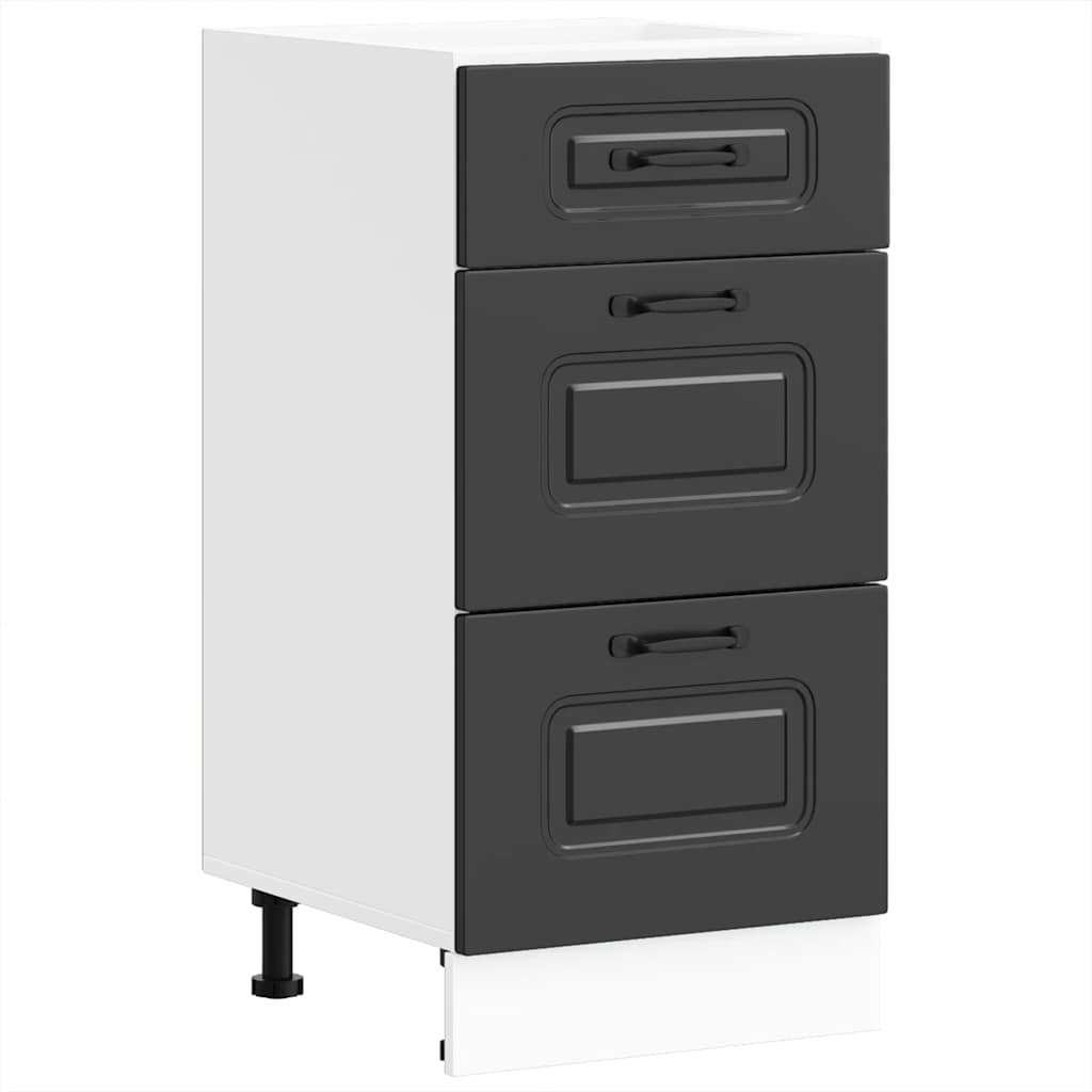 Mobiletto da cucina "Kalmar" Nero in legno ingegnerizzato