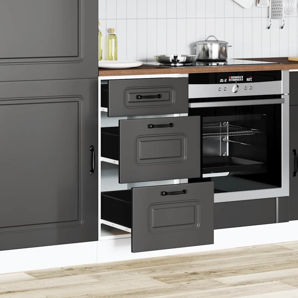 Mobiletto da cucina "Kalmar" Nero in legno ingegnerizzato