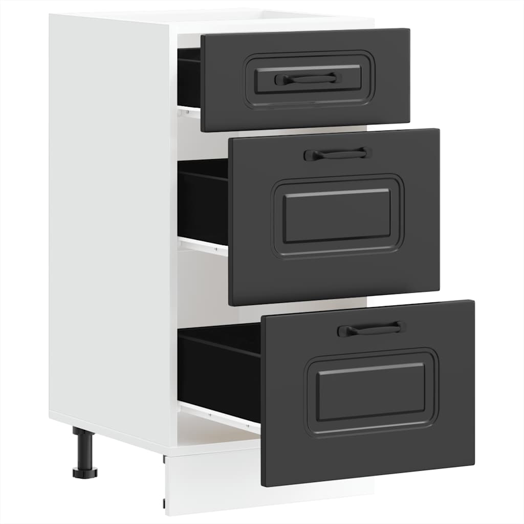 Mobiletto da cucina "Kalmar" Nero in legno ingegnerizzato