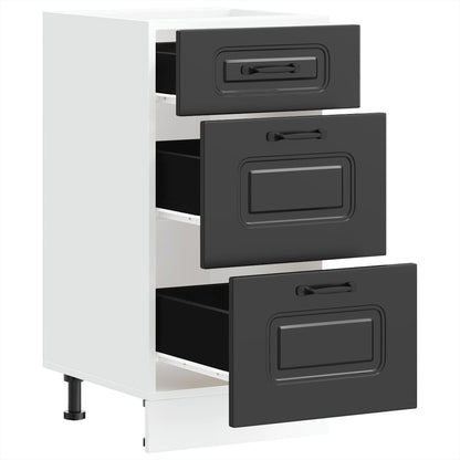 Mobiletto da cucina "Kalmar" Nero in legno ingegnerizzato