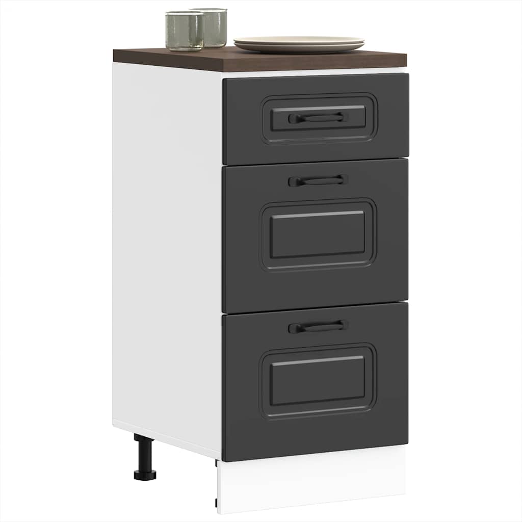 Mobiletto da cucina "Kalmar" Nero in legno ingegnerizzato