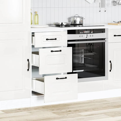 Mobiletto da cucina "Kalmar" Bianco lucido in legno ingegnerizzato