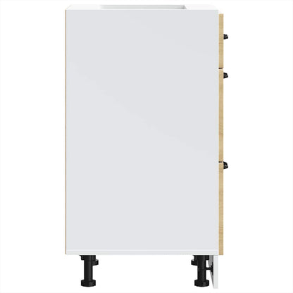 Mobiletto da cucina "Kalmar" Bianco lucido in legno ingegnerizzato