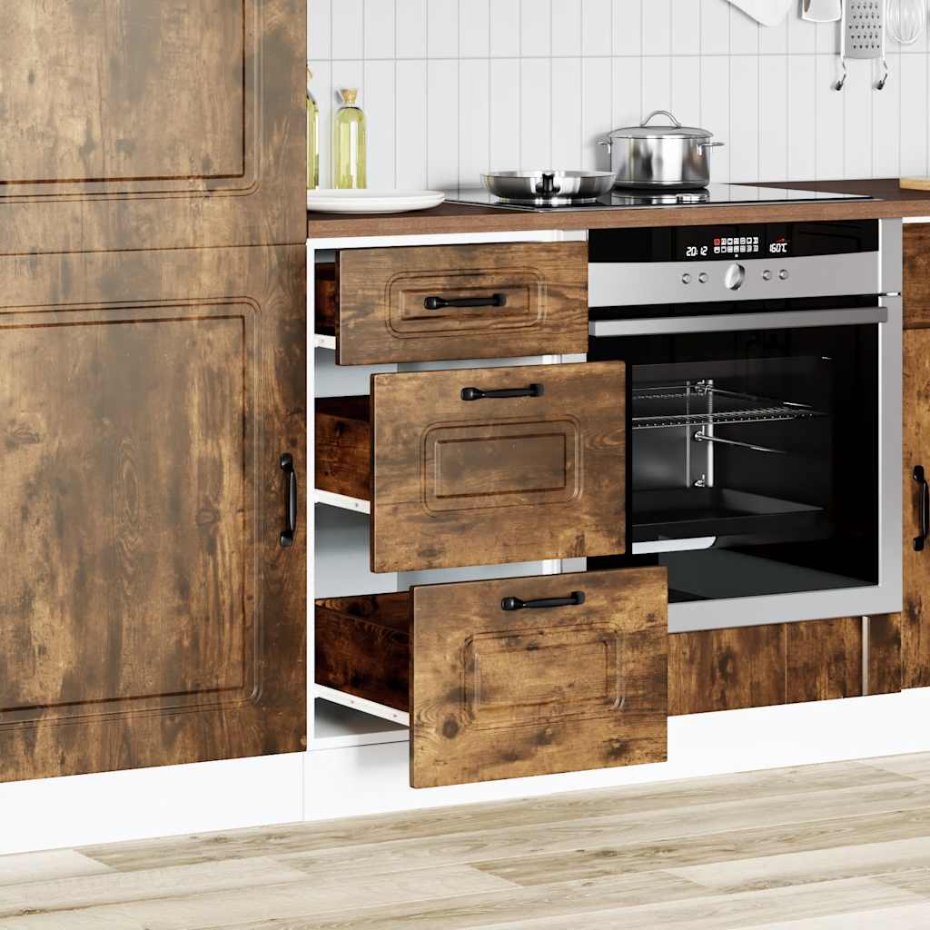 Base da Cucina Kalmar Rovere Fumo in Legno Multistrato - homemem39