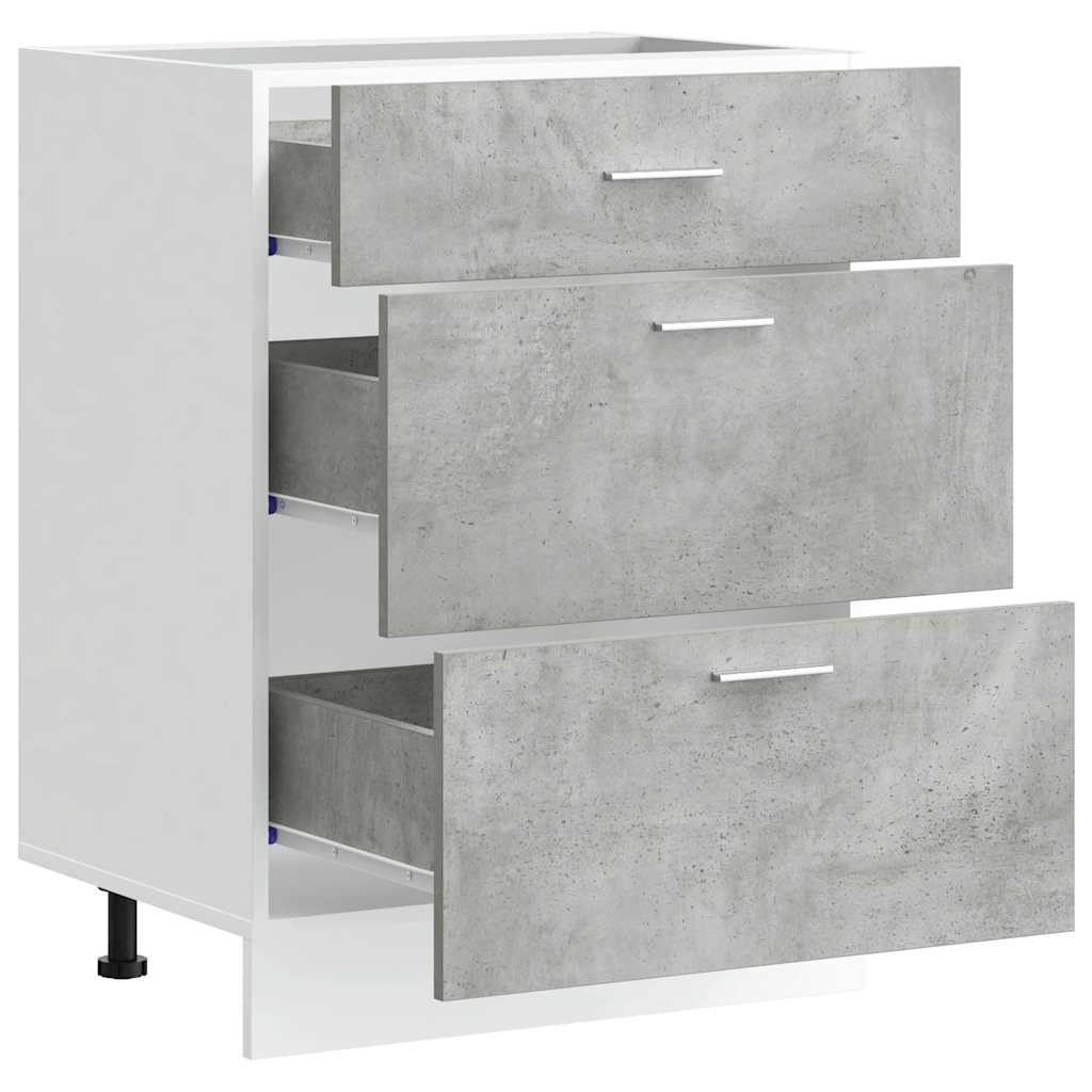 Base da Cucina “Lyon” Grigio Cemento in Legno Multistrato | homemem39