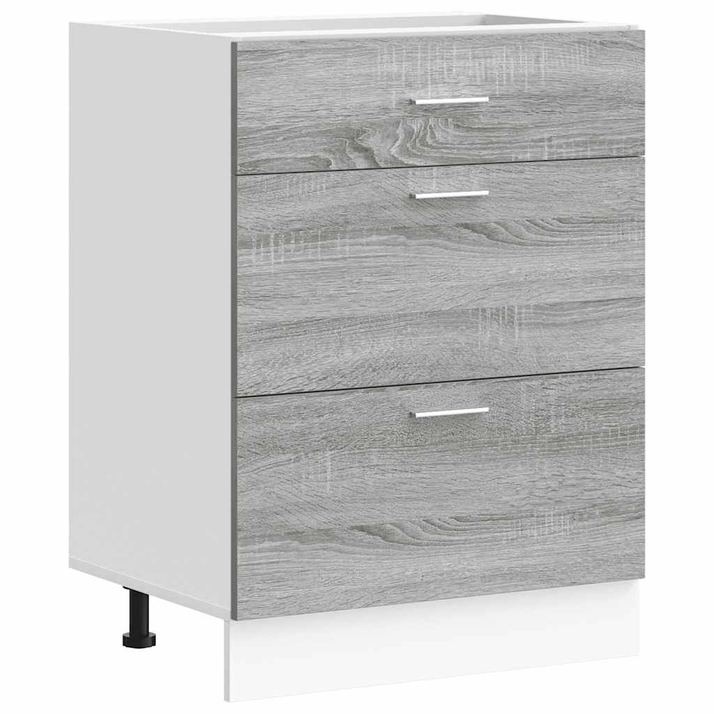Base da Cucina “Lyon” Grigio Sonoma in Legno Multistrato | homemem39