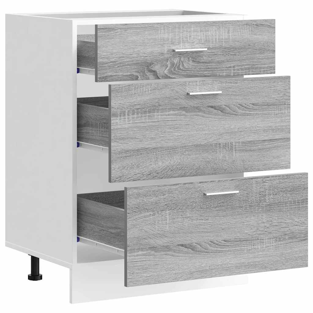 Base da Cucina “Lyon” Grigio Sonoma in Legno Multistrato | homemem39