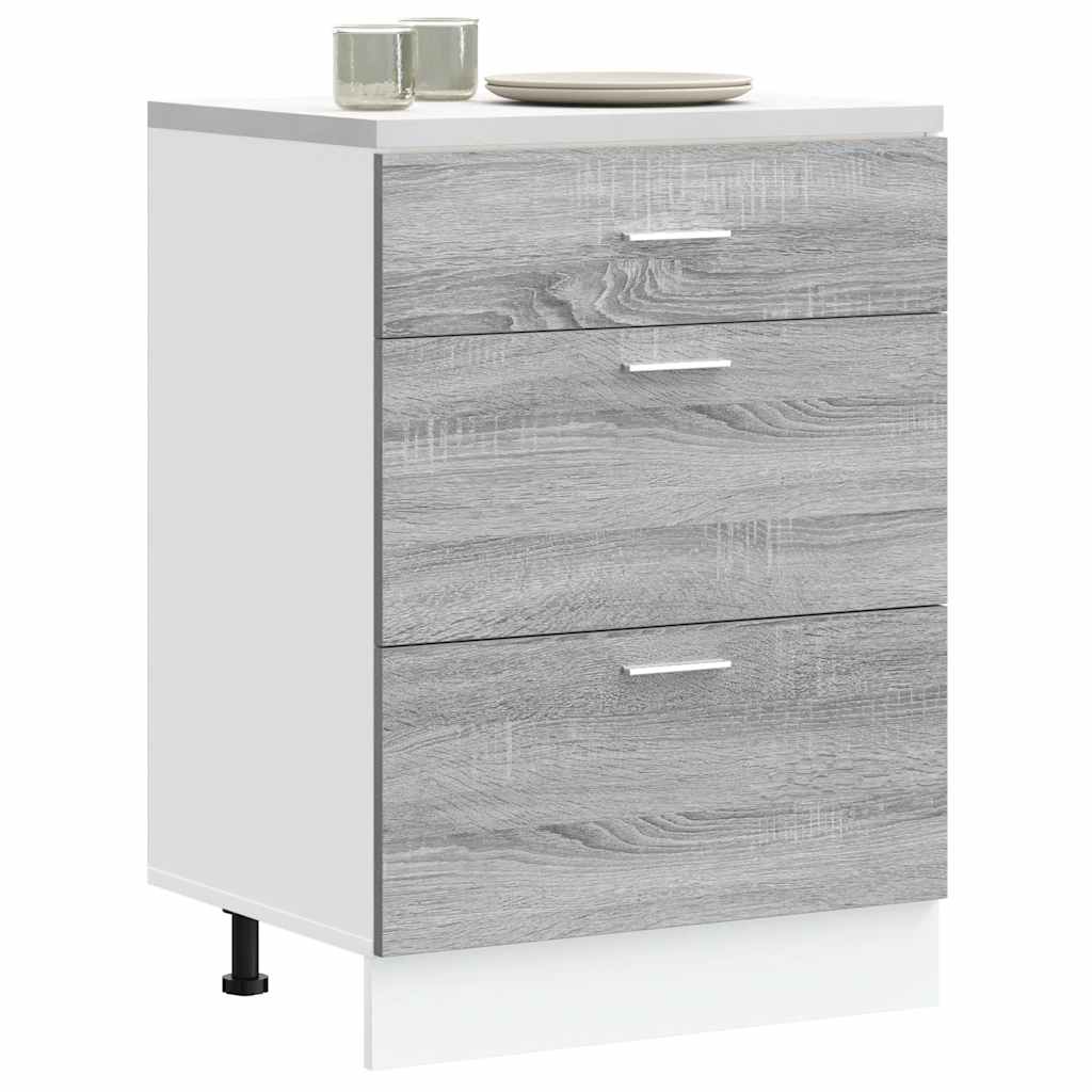 Base da Cucina “Lyon” Grigio Sonoma in Legno Multistrato | homemem39