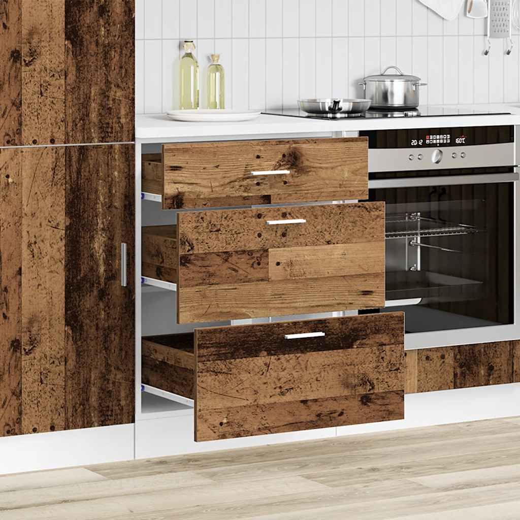 Base da Cucina “Lyon” Legno Vecchio in Legno Multistrato | homemem39