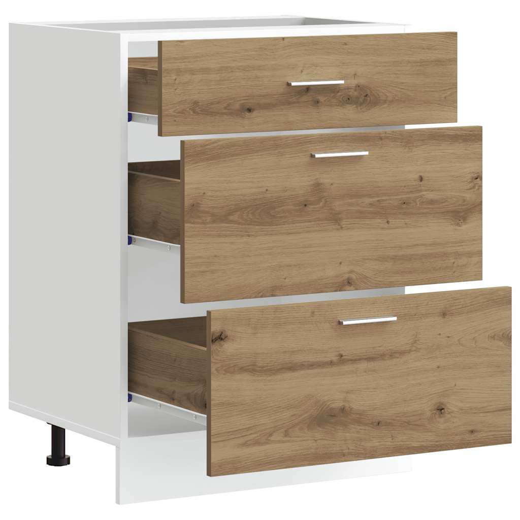 Base da Cucina “Lyon” Rovere Artigianale Legno Multistrato