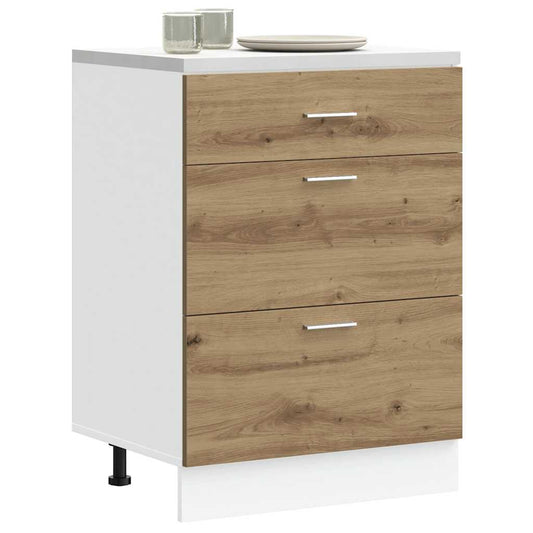 Base da Cucina “Lyon” Rovere Artigianale Legno Multistrato