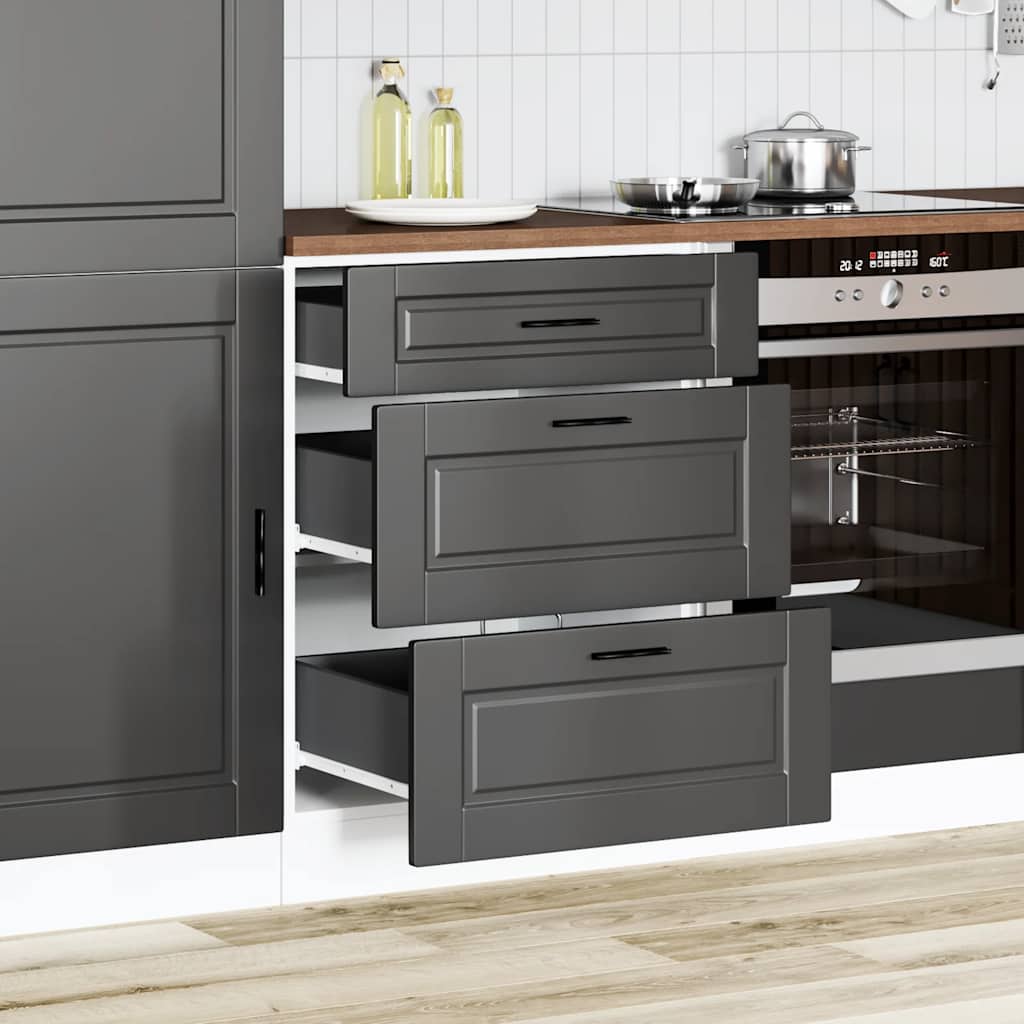 Mobiletto da cucina "Porto" nero in legno ingegnerizzato