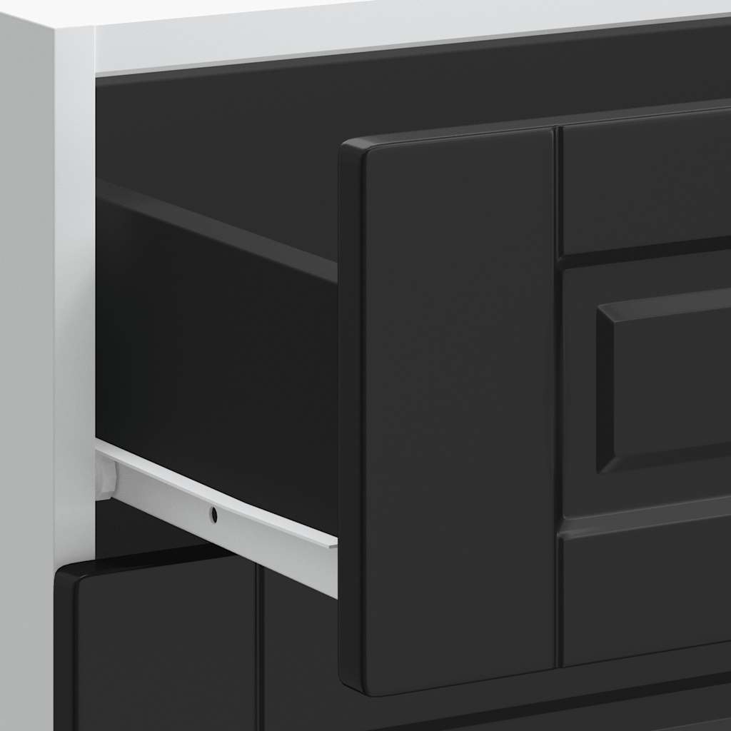 Mobiletto da cucina "Porto" nero in legno ingegnerizzato