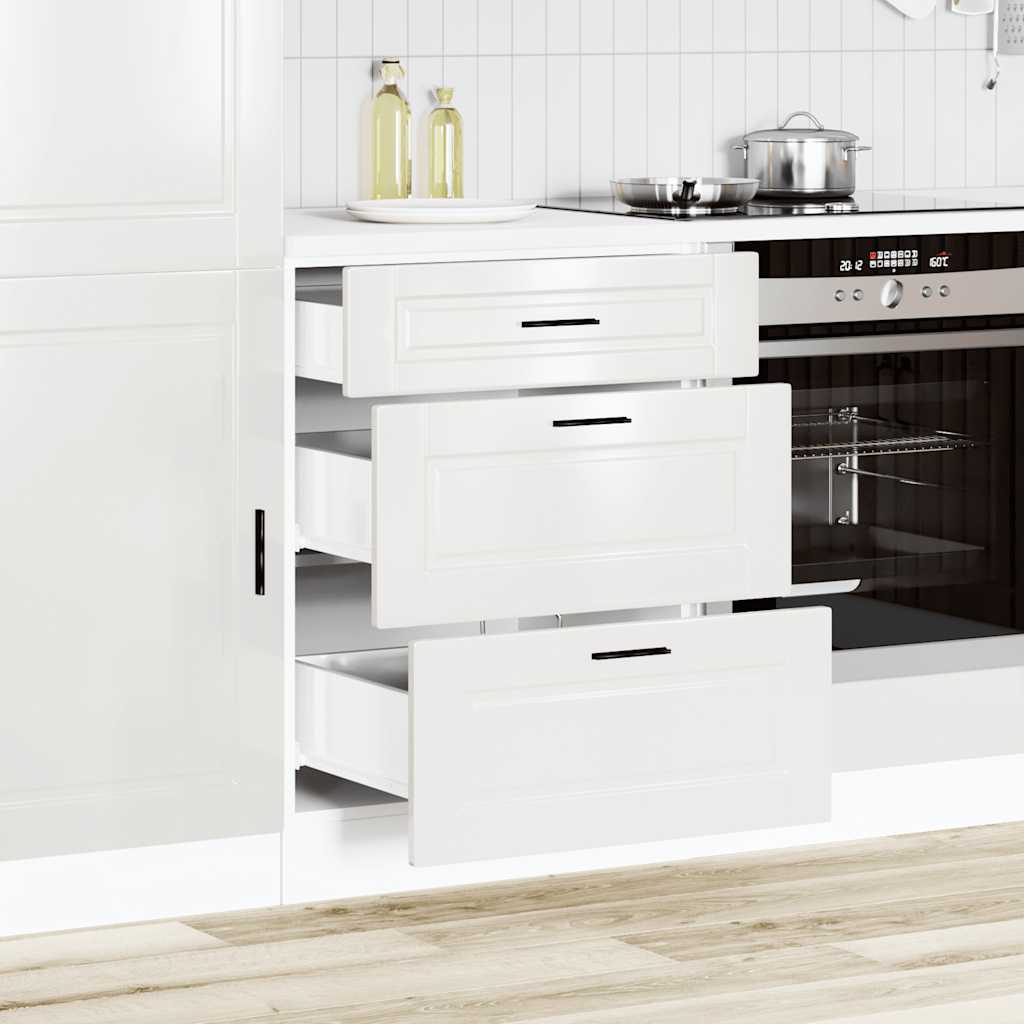 Mobiletto da cucina "Porto" Bianco lucido Legno Ingegnerizzato