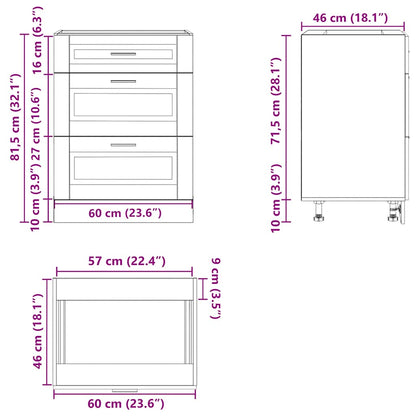 Mobiletto da cucina "Porto" Bianco lucido in legno ingegnerizzato