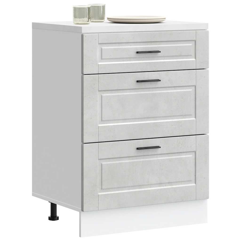 Base da Cucina Porto Grigio Cemento in Legno Multistrato - homemem39