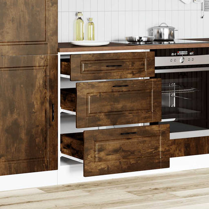 Base da Cucina Porto Rovere Fumo in Legno Multistrato | homemem39
