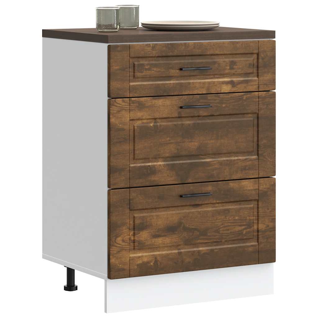 Base da Cucina Porto Rovere Fumo in Legno Multistrato
