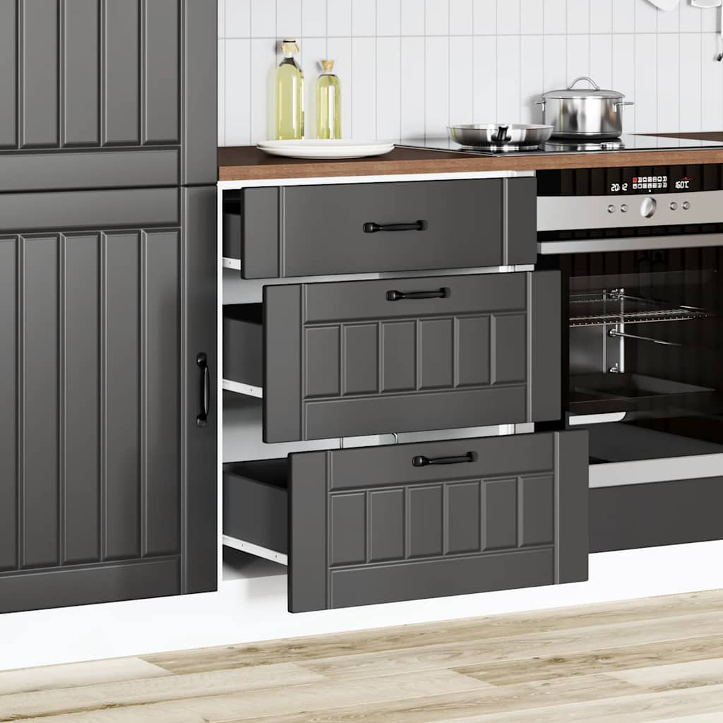 Mobiletto da cucina "Lucca" Nero in legno ingegnerizzato