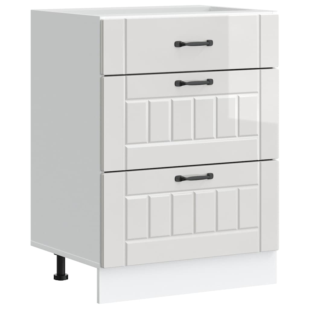 Base da Cucina Lucca Bianco Lucido in Legno Multistrato - homemem39