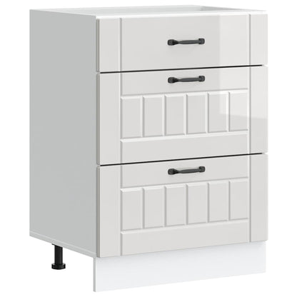 Base da Cucina Lucca Bianco Lucido in Legno Multistrato - homemem39