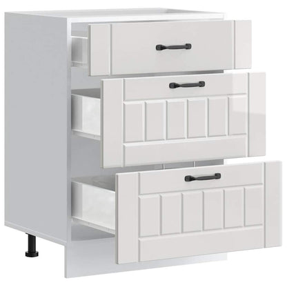 Base da Cucina Lucca Bianco Lucido in Legno Multistrato - homemem39