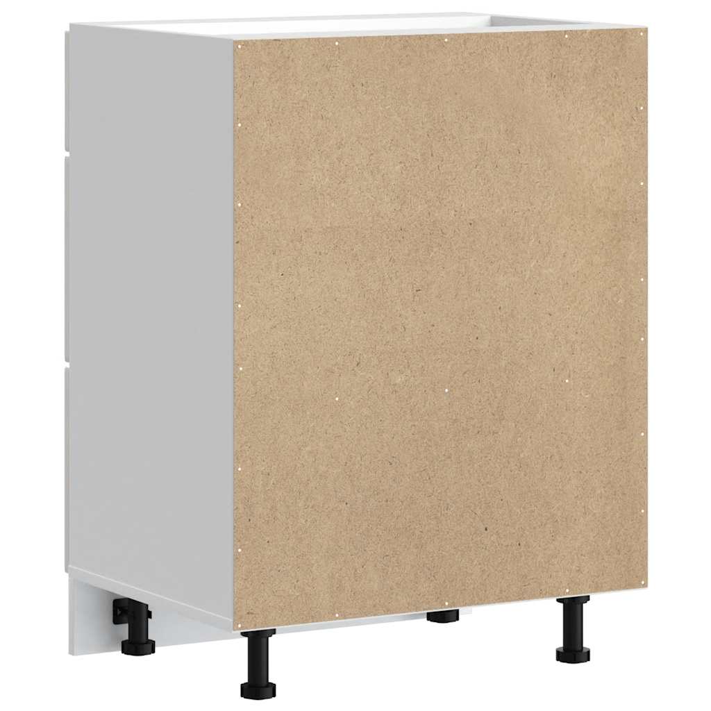 Mobiletto da cucina "Lucca" Bianco lucido in legno ingegnerizzato