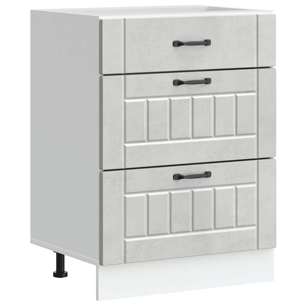 Base da Cucina Lucca Grigio Cemento in Legno Multistrato - homemem39