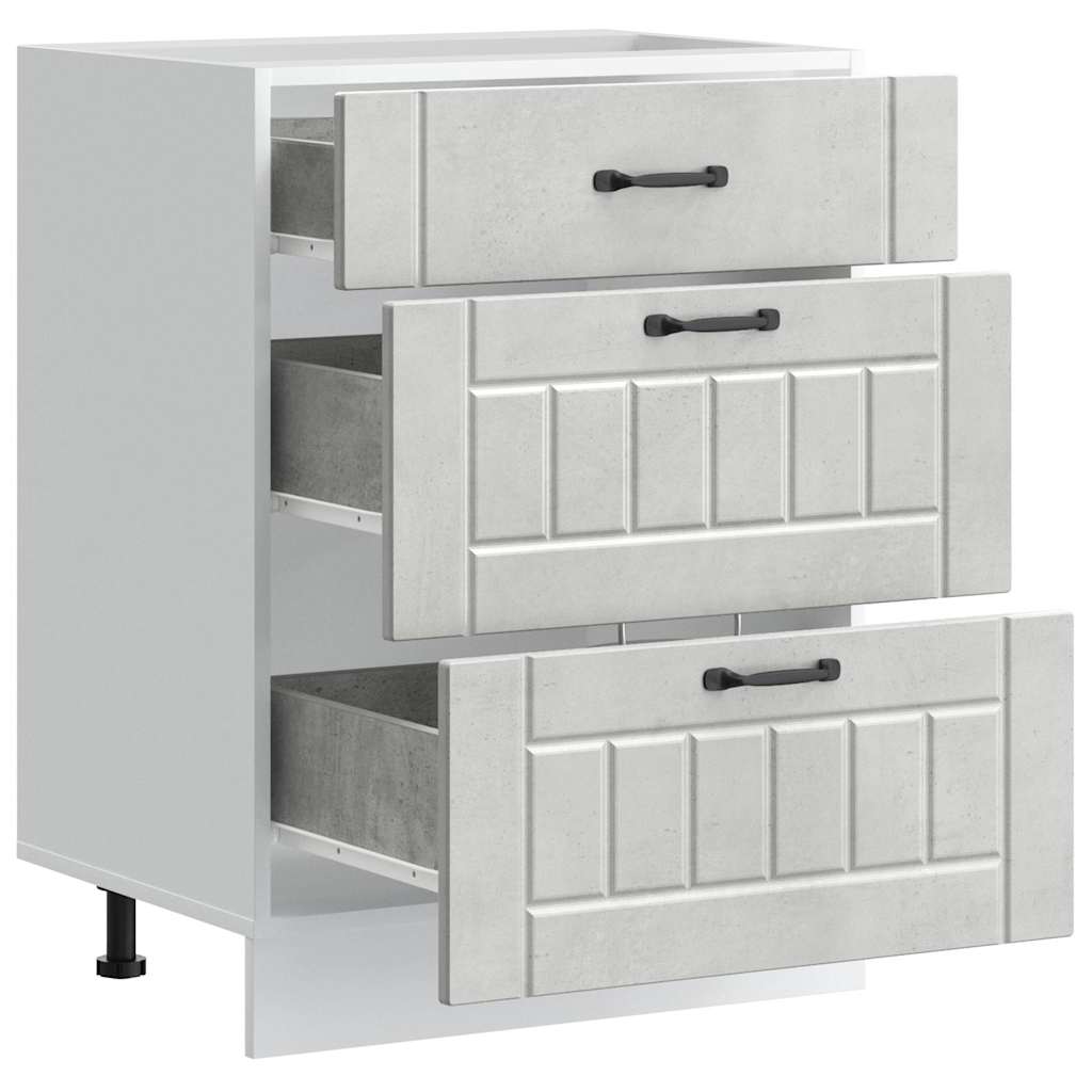 Base da Cucina Lucca Grigio Cemento in Legno Multistrato - homemem39