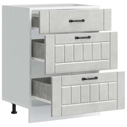 Base da Cucina Lucca Grigio Cemento in Legno Multistrato - homemem39